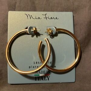 NWOT Mia Fiore Gold Hoop Earrings
